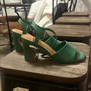 Women’s Green Block Heel Sandals